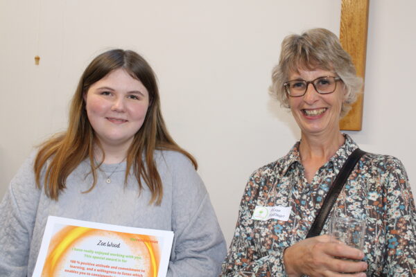 Zoe with her volunteer English tutor, Alison